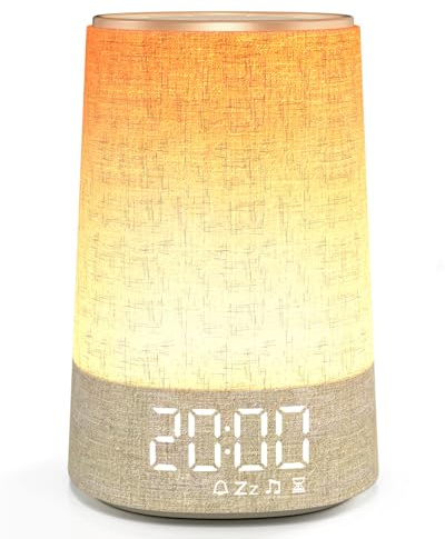 Tageslichtwecker Wecker Sonnenaufgang mit 7 Sanfter Wecktöne,30 Naturgeräuschen,3 Weckmodi,Dimmbar Anzeige,10 Helligkeitsstufig Nachttischlampe Schlafzimmer,Geschenke für Frauen Männer Teens Mädchen