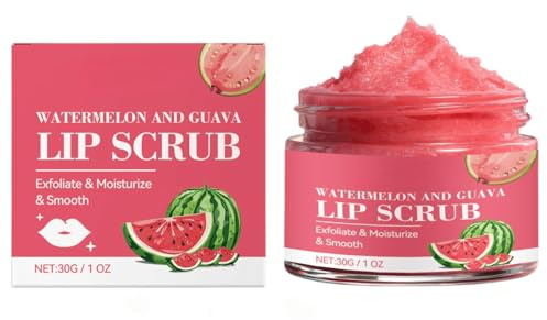 Watermelon & Guava Lip Scrub - Sanftes Peeling für glatte, weiche und hydratisierte Lippen - Pflegendes Lippenpeeling für den täglichen Gebrauch (1pcs)