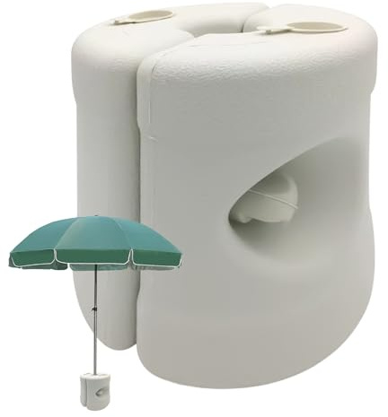 Gungtj Base per Ombrellone Pesante, Base Tonda per Ombrellone da Esterno, Facile da Assemblare Supporto Riempibile con Acqua O Sabbia Resistente al per Spiaggia Piscina Balcone Picnic Campeggio