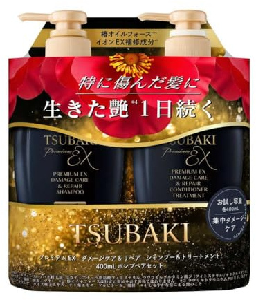 Tsubaki Premium EX reparation schampo och balsam set 400 ml x 2 – japansk kameliaolja för torrt och skadat hår