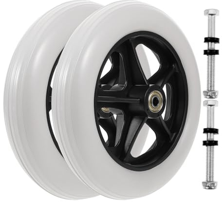 STAHAD 2 Stück Rollstuhl Vorderräder aus Pvc Ersatzteile mit Stabiler Fahrsicherheit und Verarbeitung für Rollstühle und Elektromobile der Senioren und Behinderten