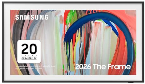 Samsung Smart TV 43-Inch LS03HE The Frame, 4K QLED Glare Free, HDR 10+, Motion Xcelerator 144Hz, Dolby Atmos, Gaming Hub, FreeSync Premium, Art Mode, VAC, Alexa Built-in [2026]