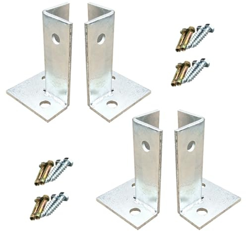 IBOWZ Soporte de Base Ajustable de Acero galvanizado para barandilla de terraza de pabellón, Anclaje de Madera y Placa de hormigón