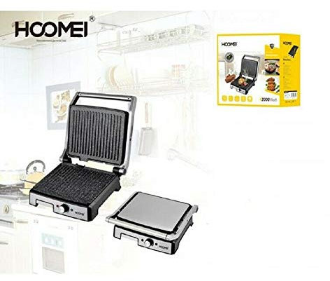 Trade Shop - BISTECCHIERA ELETTRICA Piastra 2000W Antiaderente per PANINI Carne Pesce Grill