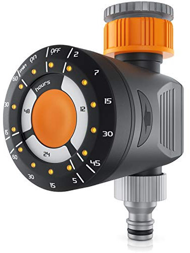 Brandson - Bewässerungsuhr - Wasserzeitschaltuhr – elektrische Bewässerungssteuerung – Dauer - Zyklus - Delay Funktion - intuitive Bedienung - Timer – inkl. Adapter auf 1/2 + 3/4 Zoll