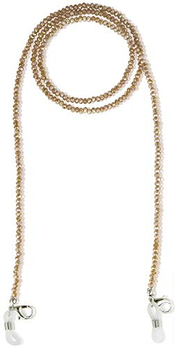 Trachtenland Brillenkette Maskenkette mit Glaskristallperlen - Gold