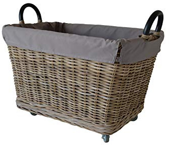 B18-AMR Cesto Portalegna in Rattan con ruote (Big)