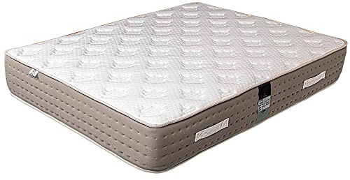 Luxury Literie Colchón Visco Látex, muelles ensacados, memoria de forma, látex, independencia de la cama, reversible, ortopédico, 26 cm (140 x 200 cm)