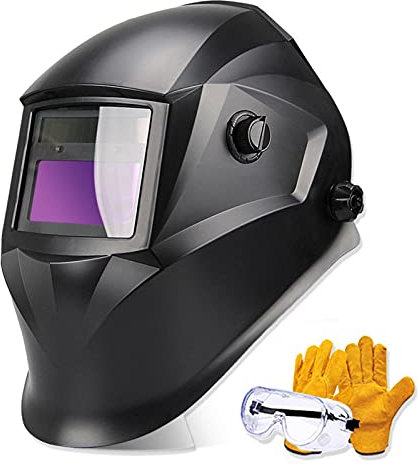 Schweißhelm 3,94 x 2,87, True Color Lift Auto Verdunkelung Schutzmaske Für Schweißer, 4 Lichtbogensensoren, Variabler Breitschirm (3,4-8,9-13), Für WIG MIG ARC Schweißmaske, Männer Frauen Verwenden