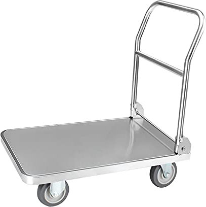 Plattformwagen Flacher Plattformwagen Mit 360-Grad-Schwenkrädern, Plattformwagen Aus Stahl, Für Einfachen Transport/Schweres Heben, Große Tragfähigkeit 300-400 Kg (Size : 120x60x85cm)