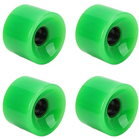 BuyWeek Longboard Rollen, 4 Stück Skateboard Rollen 70 x 51mm Skateboard Räder Skateboard Zubehör Ausgewogen Sicher Starker Grip Ohne Risse(Grün)