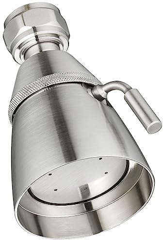 Angle Simple Shower Head, Brass High Flow Shower Sprayer Head, Adjustable Angle and Water Flow, G 1/2, Brushed Nickel