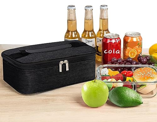 Figarge Kleine Kühltasche Isoliertasche Auslaufsichere Lunchbag Tragbar Faltbar Lunchtasche für Männer Frauen Kinder Thermotasche mit Reissverschluss Mini Lunchtasche für Arbeit Schule Picknicks