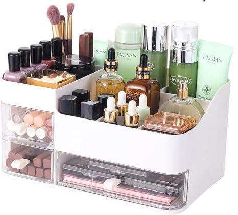 YIHAOBOX Make Up Organizer Kosmetik Aufbewahrung,Schminke Pinsel Aufbewahrungsbox Bad Schubladen, Badezimmer Schminktisch Acryl Makeup Box, Behälter, Nagellack Lippenstift