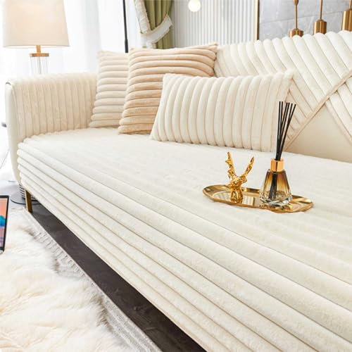 YWQJL Sofabezug 1 2 3 4 Sitzer Sofaschoner rutschfest Couchbezug L Form Waschbarer Dekor Perim Sofa Decken Sofaschutz Katze Hund Decke Doppelseitiger Gesteppter(Wei?,70x210cm)