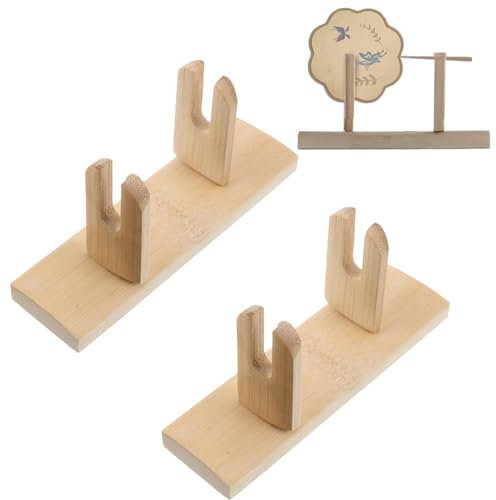 FDDU 2-Piece Chinese Practical Display Stand, Japanese Folding Fan Holder, Decorative Hand Fan Base for Home, Shop, Office