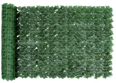 Artificial Ivy Fence Screen, 1 x 3 M Fence Screening Trellis with Artificial Leaves Privacy Trellis Roll for Balcony Outdoor Garden Wall Mat Decoration, Green (3 Pack)