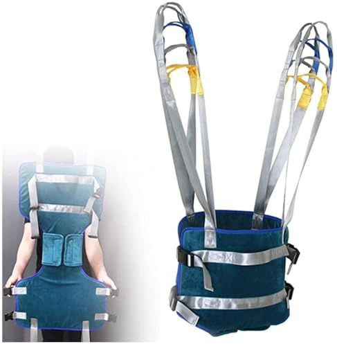 DEJIN Full Body Walking Standing Aids, Lift Equipment Patient Sling With Four Point Support,Adjustable Waist Full Transfer Belt Strap Patient Hoist Sling,for Leg ​Lumbar Relief Trainer
