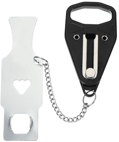 PATIKIL Cerradura de Puerta de Hotel, 1 Paquete de Cerradura Adicional Resistente para Mayor Privacidad y Seguridad Perfecta para Viajes En Hotel, Apartamento. Agujero Único En Color Negro