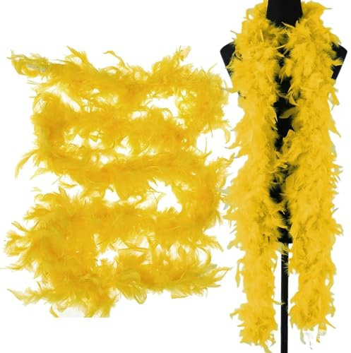 Federboa Einfarbig | Flauschige Feder Boa | 2M Bunte Feder Boa | Federstola Federschal Kostüm Accessoire | Feder Boas Zubehör | Feather Boas Dekorieren