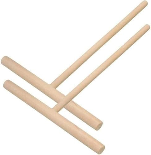 Wpppan 2Pcs Wooden Crepe Maker Pancake Batter Spreader Stick Kitchen Cooking Utensils Tools for Restaurant Canteen Specially Supplies Treatment Crepe Makers,Specialty Appliances
