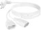 AXFEE 2m Extensión del Cable de Alimentación Conector, Cable de Alimentación Tipo C Euro Conector, 90° Cable Adaptador de Corriente 2 en 1 para Electrodomésticos, Televisores, 2.5A/250V,Blanco