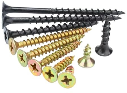 YANGC Tornillo for madera M4 de cabeza avellanada cruzada, rápido, autorroscante, negro/zinc, punta plana, tornillo for paneles de yeso, clavo de fibra(Colored zinc,M4x25mm-30pcs)