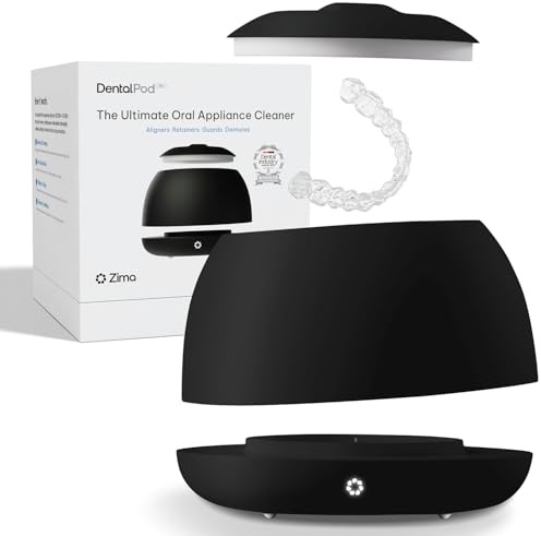 Zima Dental Pod PRO Modular & Multi-Mode Advanced Ultrasonic Holder Cleaning Device | Aligner, Night Protection, Mouth Guard, Denture Cleaner | Oral Dental Care FSA HSA Approved