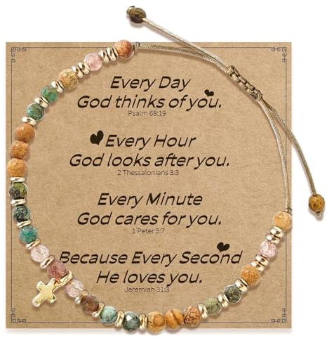 YingMengZhiGe Christliche Geschenke,Kreuz Armband Mädchen, Kreuz Armband Damen mit Kreuzanhänger, Makramee armband Handgemacht, Christlicher Schmuck Geschenk zur Taufe Kommunion Firmung Mädchen