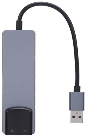 Tnfeeon Adaptateur de Carte Son USB vers Prise avec Sortie D'entrée Optique 5.1 7.1 Canaux, Réduction du Bruit, Taux D'échantillonnage pour Home Cinéma, PC, Jeux, karaoké,