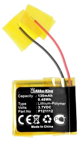 Akku-King Akku kompatibel mit Pebble P121112 - Li-Polymer 130mAh - für Pebble E-Paper