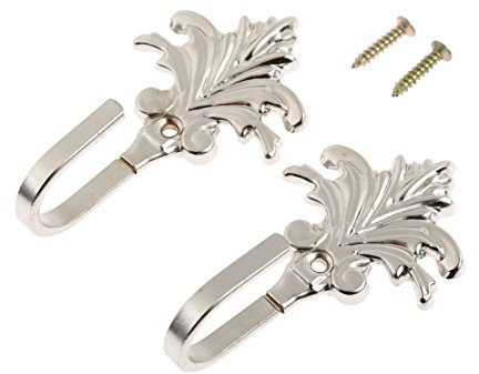 2Pcs Curtain Hooks Vintage Tieback Maple Hold Back Hooks With Screws