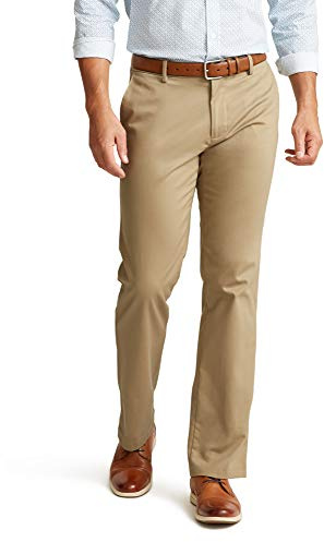 Dockers Men's Straight Fit Signature Lux Cotton Stretch Khaki Pant, New British Khaki, 31W x 30L