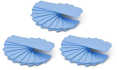 ADWITS 36 Pack Assorted Thickness 0.5 1.0 1.5 mm Thermal Conductive Silicone Pads with 6.0 W/mk Thermal Conductivity, Soft Safe Simple to Apply for SSD CPU GPU LED IC Chipset Cooling -Blue