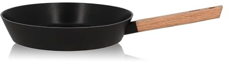 OGO LIVING - Pfanne aus Aluminium und Holzgriff, 28 cm – 7930240 – für alle Herdarten einschließlich Induktion geeignet