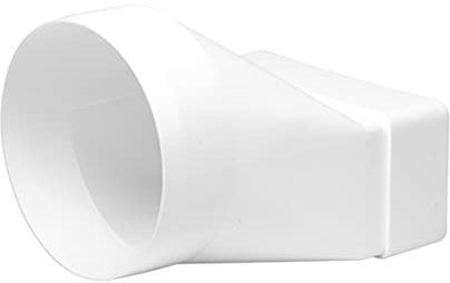 110x55mm / 11 x 5,5 cm Rechteckiger Rohrverbinder für Rundrohr - 100mm / 10cm - Verbindung - Lüftungssystem, Heizen, Kühlen - Flachkanalverbinder/Flachkanal Verbinder für Abluft, Zuluft