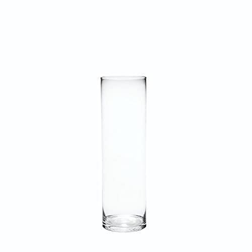 Floralcraft® 15cm x 50cm Clear Glass Cylinder Vase, Decorative Tall Flower Vase Plant Bud Container for Home Office Wedding Table Centerpiece