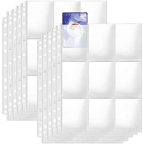 CHRI 720STK Pockets Sammelkarten Hüllen, 40 Seiten Standard-Größe A4 | Transparent Sammelkarten Folien aus Polypropylen (PP) für Eine Vielzahl von Ringbücher
