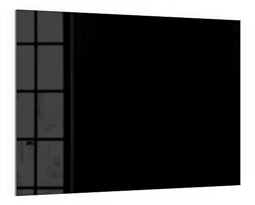 DEQORI Glas-Magnettafel | 120x90 cm groß | Unifarben - Schwarz | Memo-Board aus Glas | Magnetboard inkl. Magnete, Stift & Tuch für Küche & Büro | Tafel magnetisch & beschreibbar