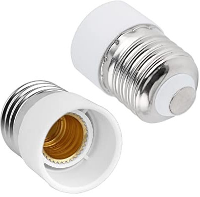 2 Stück E27 auf E14 Sockel Konverter, ES zu SES Lampenfassung Adapter, E27 auf E14 Sockel Lampenadapter, ES bis SES Fassung Adapter für LED-Lampen, Glühbirnen, Halogen, CFL-Lampen