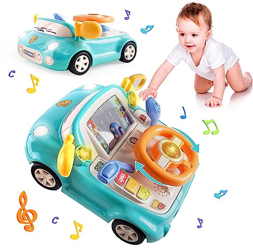 Lenkrad Spielzeug für Kinder, Lenkrad für Auto mit Licht und Geräuschen, Kinder Simulierter Fahrsimulator, Interaktives Musikspielzeug Pädagogisches Geschenk für Jungen und Mädchen ab 3 Jahren