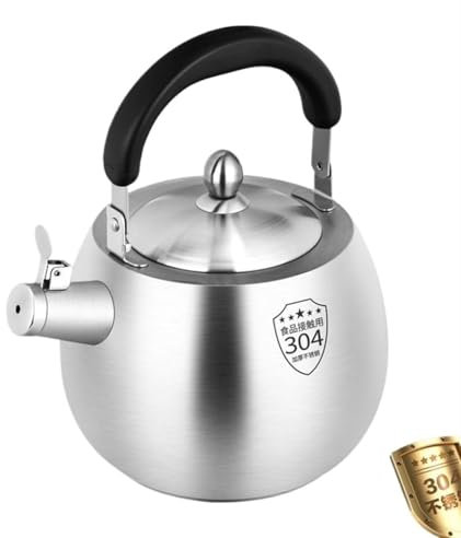 IRYZE Flötenkessel Teekessel Wasserkessel Pfeifkessel 3.5L Whistle Wasserkocher 304 Edelstahl Wasserkocher Für Gasherd Induktionsherd Universalherd Tragbarer Teekessel Pfeifender Wasserkessel