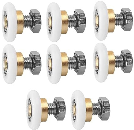 8 PCS Schiebetür-Rollen, Riemenscheiben Läufer, 25MM Ersatzteile Duschkabinen Duschtür, Schiebetür Ersatzrollen, für Duschkabinentür Mit Schraube（25MM）