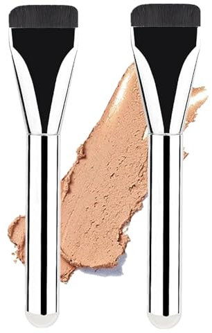 Ultra Thin Foundation Brush,10 Stück Flacher Foundation Makeup Concealer Pinsel,Puderpinsel für Flüssiger Fondation Damen,Dünner Make up Pinsel Für Cremige, Pudrige oder Flüssige Foundation
