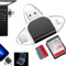 Multi-port 4 in1 Universal SD TF Card Reader,SD Card Reader Adapter for Phone and Laptop Devices,USB 3.0 External Memory Card Readers,Micro SD Card Camera Reader,Memory Card Reader(Black)
