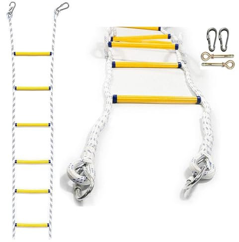 Feuerleiter-Seilleiter – 2/3/4-stöckige Leitern, Notfallleiter for Erwachsene, for Fenster und Balkon, Tragfähigkeit (Size : 10M)