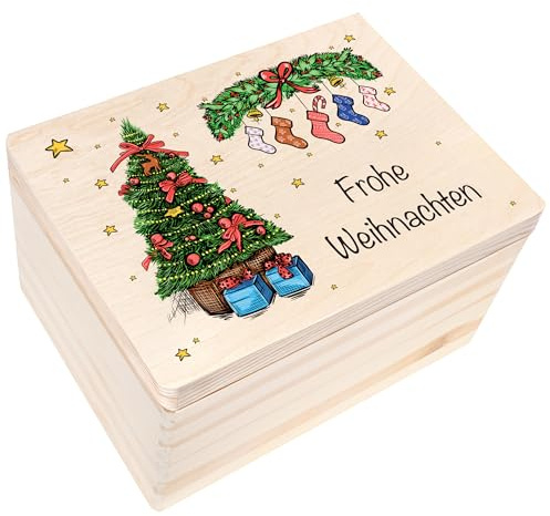Creative Deco Weihnachtsgeschenke Personalisiert Holzkiste | Wunschtext | Personalisierte Weihnachten Geschenke | Dein Eigener Wünsche Text Individuelles Geschenk | Weihnachtsdeko Für Frauen, Männer