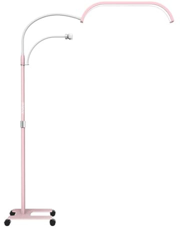 Andoer lampara de pie led 20 Pulgadas Media Luna llenado,Luz LED para vídeo Regulable de 3200K a 5600K,Regulable,con Cable de 1,8 m Soporte de luz Soporte de teléfono Mando a Distancia para | 3200 K-5600 K regulable extensión de pestañas lámpara para maquillaje de belleza fotografía YouTube con soporte de luz de 1,8