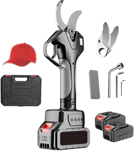 Secateur Electrique Sans Fil avec 2.1 Mètres Perche Télescopique: Sécateurs Électrique avec 1500mAh Batterie Élagueuse, Diamètre De Coupe 45mm et Secateur de Jardin pour Hedge, Arbre, Fruits(1battery)