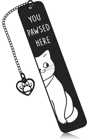 YMWALK Metal Cat Bookmark, Funny Kitten Bookmarks Bookish Gifts for Women Men Kids Students Book Lovers,Cute Book Markers with Tassels for Friend Birthday, Christmas, Graduation Gifts (ST01)